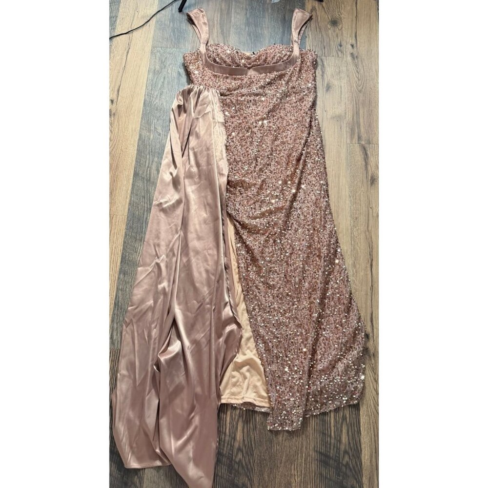 MissOrd Ribbon Corset Sequin Maxi Dress Women's Plus Size 4XL in Champagne NWT! - Picture 2 of 5